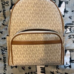 Michael Kors Beige Monogram Backpack